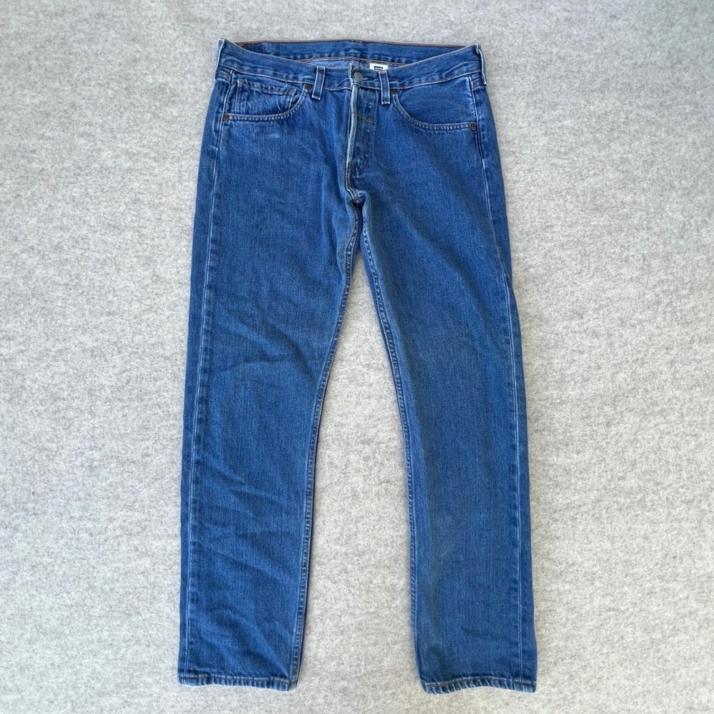 Levis 502 Super Low Jeans Womens W32 Blue Button Fly Straight Leg 06502-6318